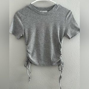 NWOT FRANCESCA’S Gray Top with Cinched Sides